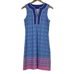 Cabana Life Talbots Womens Dress Size S Blue Pink Swim Coverup Resortwear Preppy